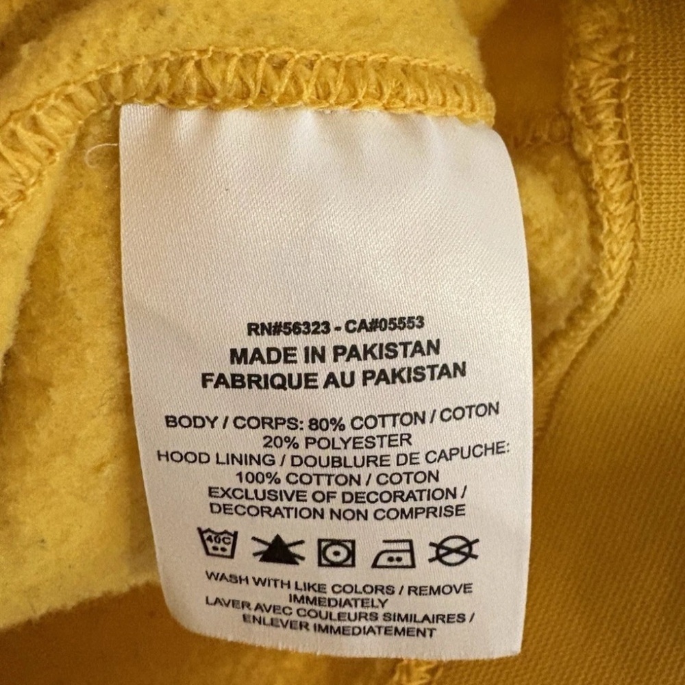 Nike Hoodie Mens Small Goldenrod Yellow Pullover Sweatshirt Swoosh Logo Athletic - Picture 5 of 8